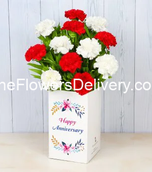 Anniversary Flowers Box - TheFlowersDelivery.com