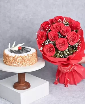 Roses N Butterscotch-Express cake and flower service-Flower and cake bundle-Cake and flower package deal-Flower and cake express delivery-Elegant flower and cake arrangement-Best online flower and cake shop-Premium cake and flower gift- Flower and cake combo specials-Cake and flowers for him- Wedding cake and flowers-Flower and cake delivery same day-Flower and cake delivery near me-Combo of flowers and cake-TFD Pakistan-theflowerdelivery.com