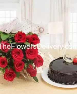 Rich Red Rose Delights-Express cake and flower service-Flower and cake bundle-Cake and flower package deal-Flower and cake express delivery-Elegant flower and cake arrangement-Best online flower and cake shop-Premium cake and flower gift- Flower and cake combo specials-Cake and flowers for him- Wedding cake and flowers-Flower and cake delivery same day-Flower and cake delivery near me-Combo of flowers and cake-TFD Pakistan-theflowerdelivery.com