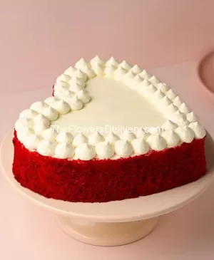 Premium Red Velvet Heart Cake in Pakistan