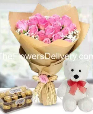 Teddy and Flowers Delivery Islamabad - TheFlowersDelivery.com
