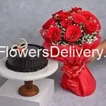 Romantic Rose and Truffle Duo-Express cake and flower service-Flower and cake bundle-Cake and flower package deal-Flower and cake express delivery-Elegant flower and cake arrangement-Best online flower and cake shop-Premium cake and flower gift- Flower and cake combo specials-Cake and flowers for him- Wedding cake and flowers-Flower and cake delivery same day-Flower and cake delivery near me-Combo of flowers and cake-TFD Pakistan-theflowerdelivery.com