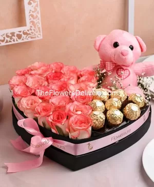 Best You Will Be Mine Combo Pink Roses Online