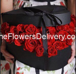 Heart Shaped Flower Box Lahore - TheFlowersDelivery.com