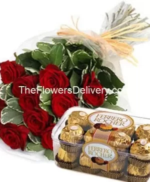 Valentine Flowers Combo - Theflowersdelivery.com