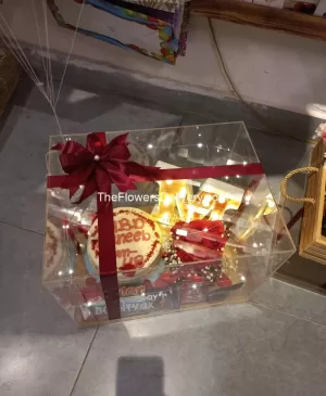 Acrylic Box for Valentine's Day in Lahore - TheFlowersDelivery.com